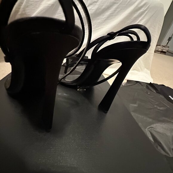 Saint Laurent “Nadja 105” Crepe Satin Sandals in Nero (Black), size 39. - Picture 3 of 9